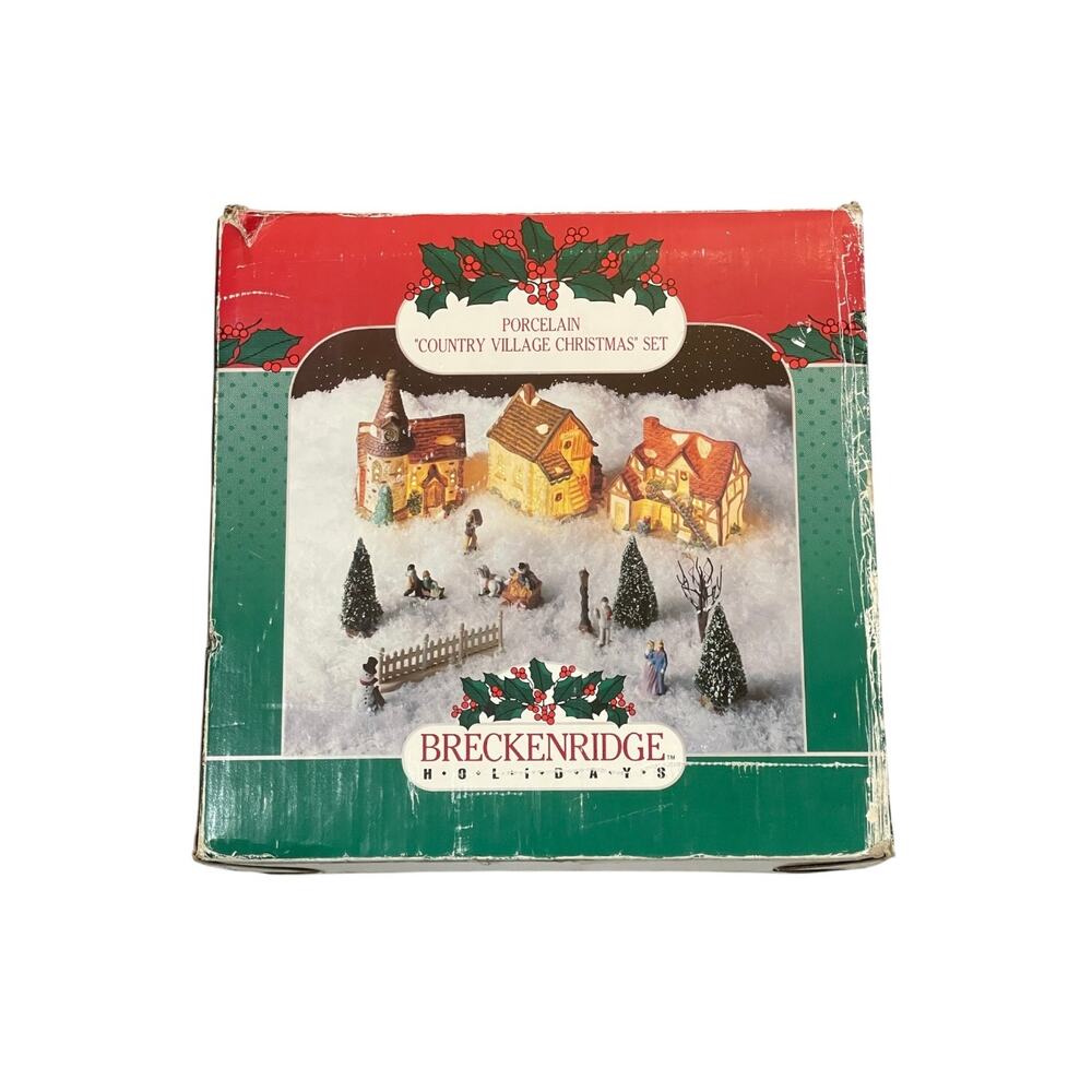 9-Piece Porcelain Country Village Christmas Breckenridge Holidays